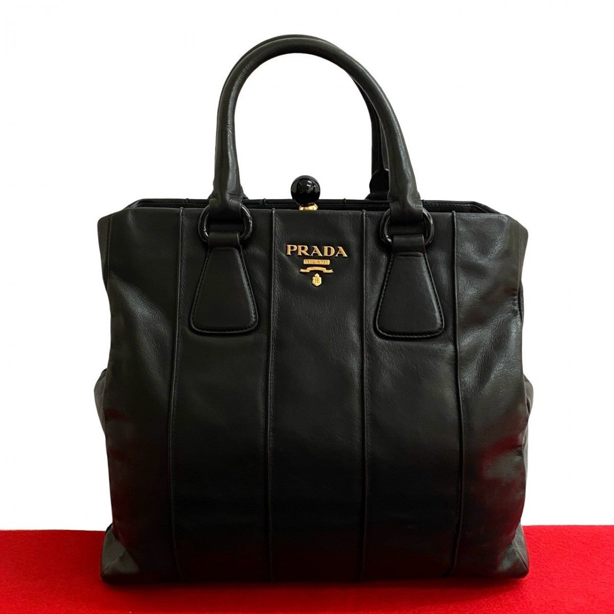 PRADA Handbag leather black