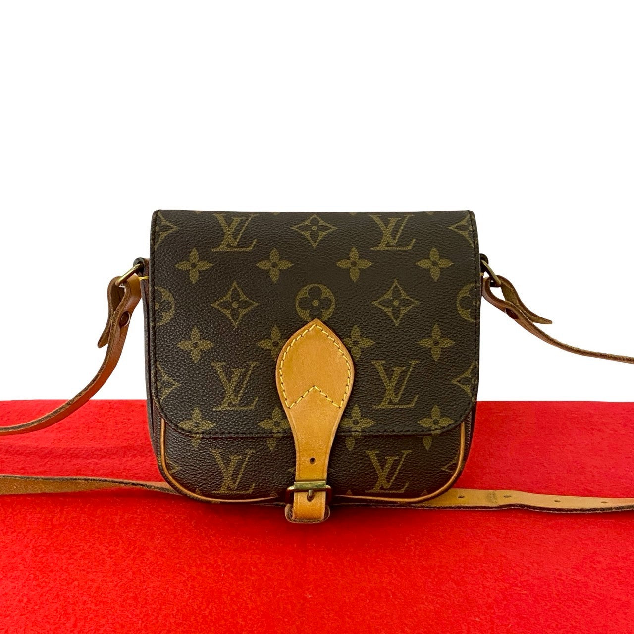 LOUIS VUITTON Shoulder Bag leather Brown Monogram Cartouchiere Mini