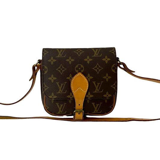LOUIS VUITTON Shoulder Bag leather Brown Monogram Cartouchiere Mini