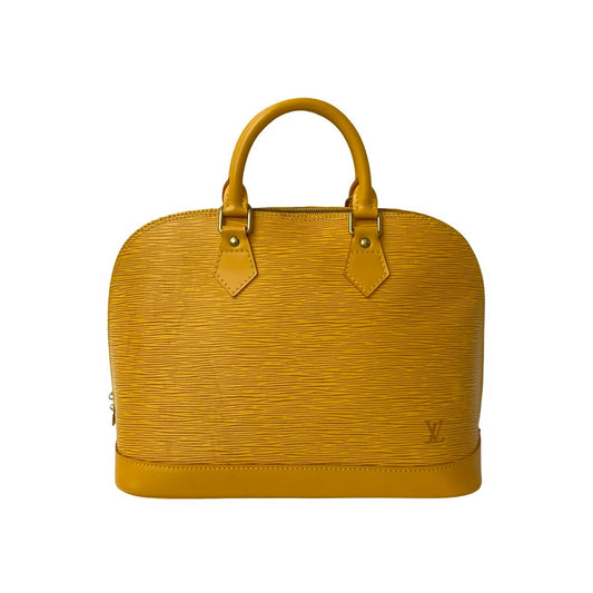 LOUIS VUITTON Handbag leather yellow Epi Alma