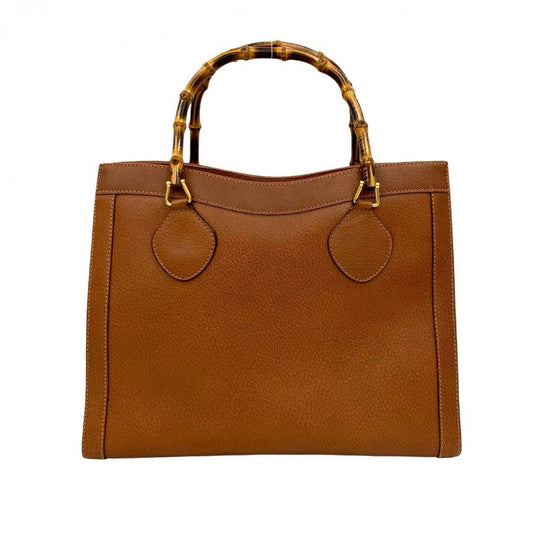 GUCCI Handbag leather Brown Bamboo