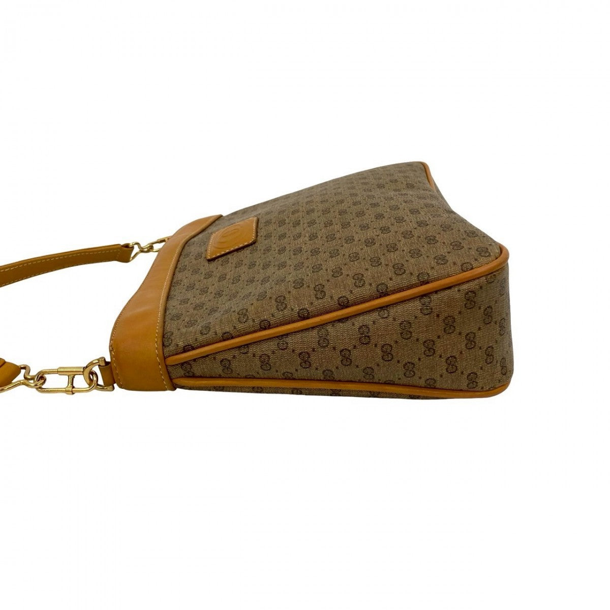 GUCCI Shoulder Bag Leather, PVC Brown Micro GG logo Women Used Authentic