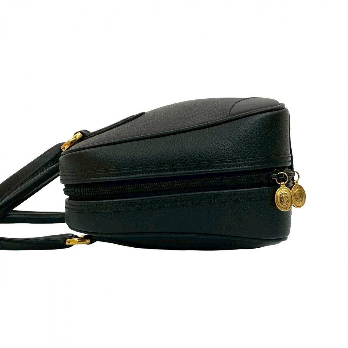 GUCCI Handbag leather black GG logo Women Used Authentic
