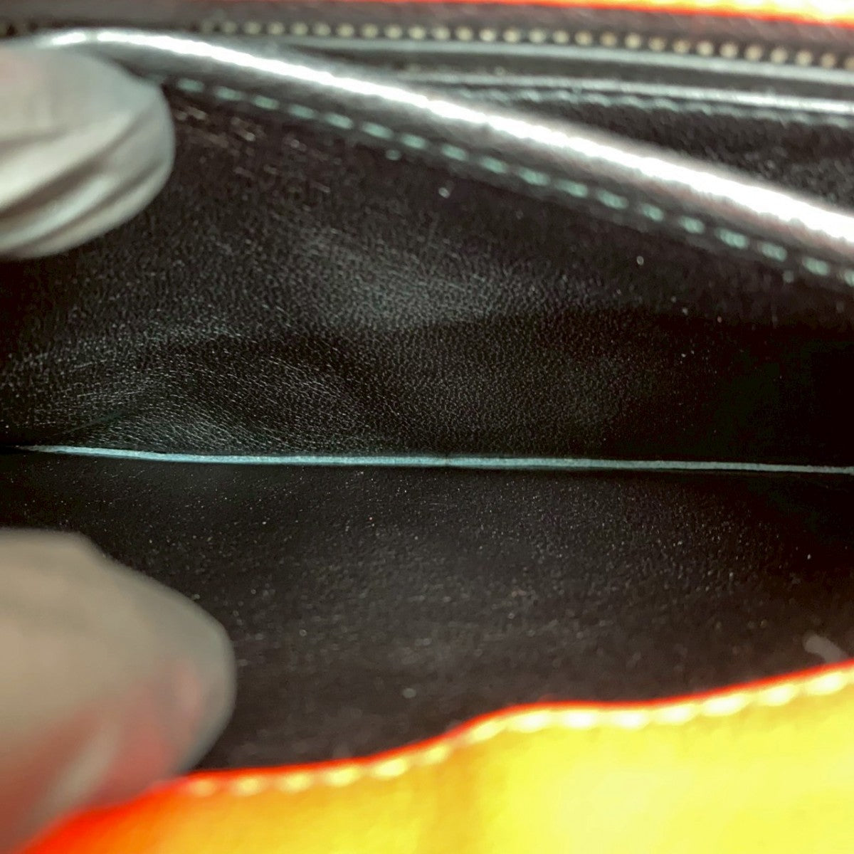 PRADA Shoulder Bag leather Red logo Metal Women Used Authentic