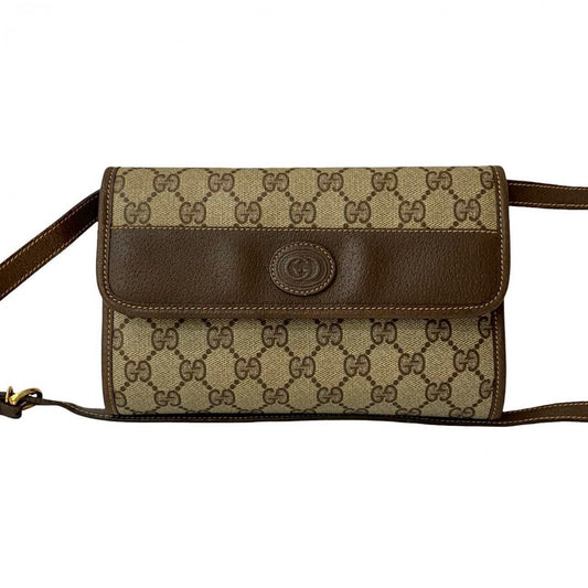 GUCCI Shoulder Bag leather Brown