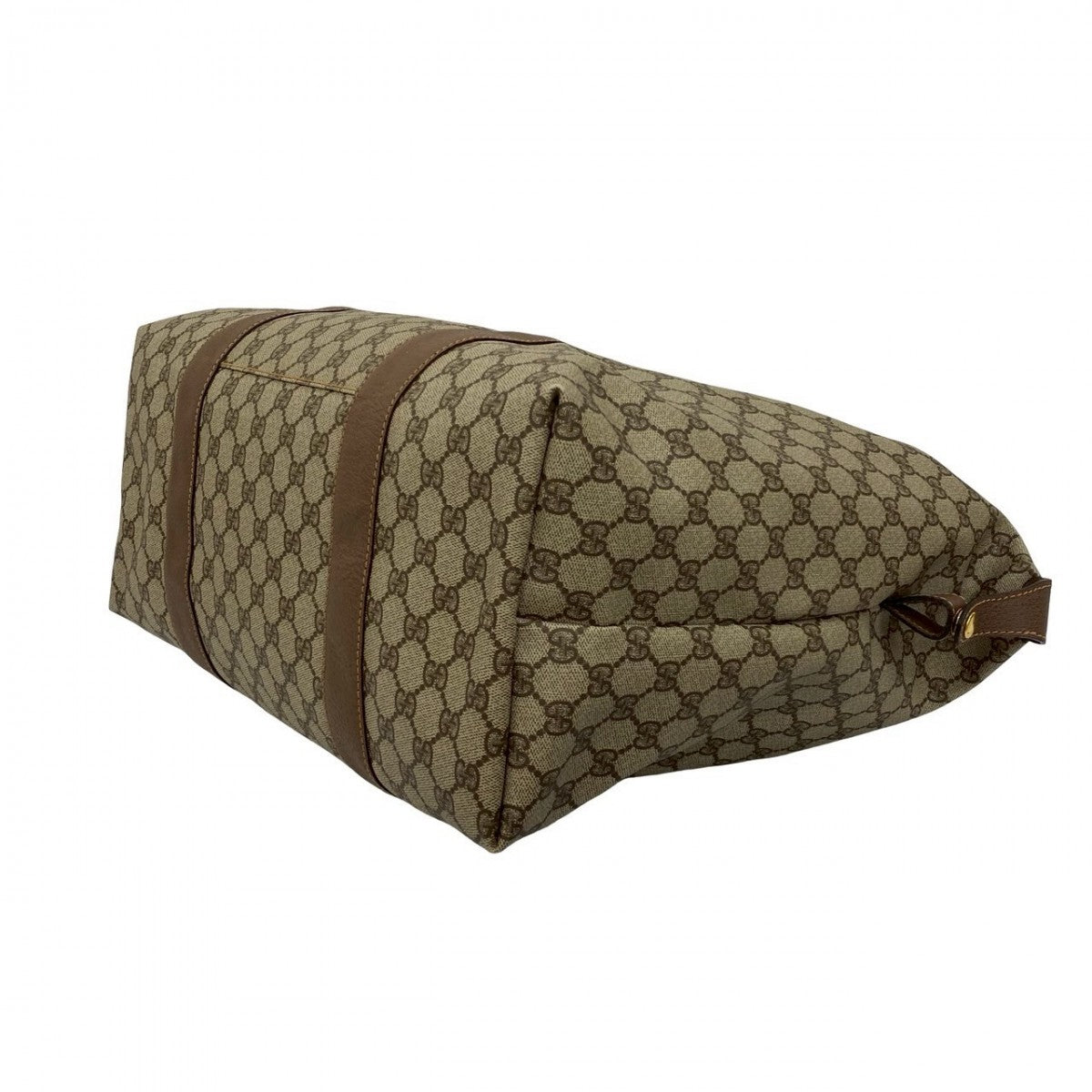 GUCCI Boston Duffel bag Leather, PVC Brown GG logo Metal Women Used Authentic