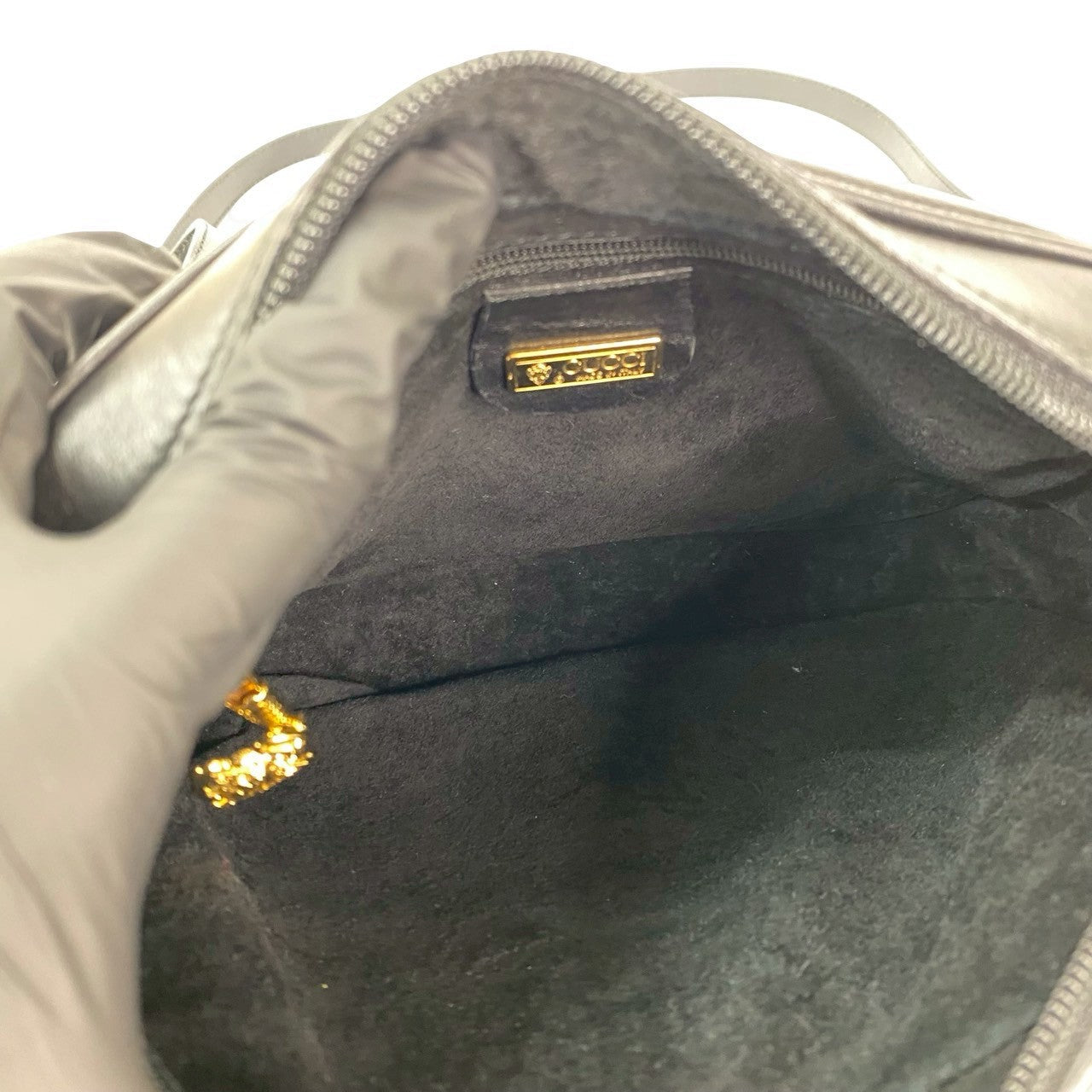 GUCCI Shoulder Bag leather black