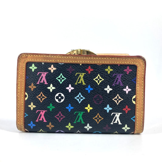 LOUIS VUITTON Folded wallet M92988 Monogram multicolor canvas black Monogram multicolor Porto Monevier Vienova Women Used Authentic