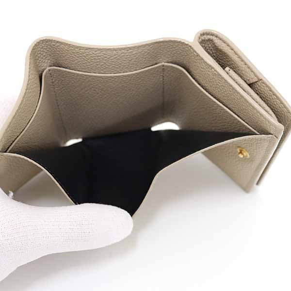 SAINT LAURENT Tri-fold wallet leather beige YSL Line Origami Tiny Wallet