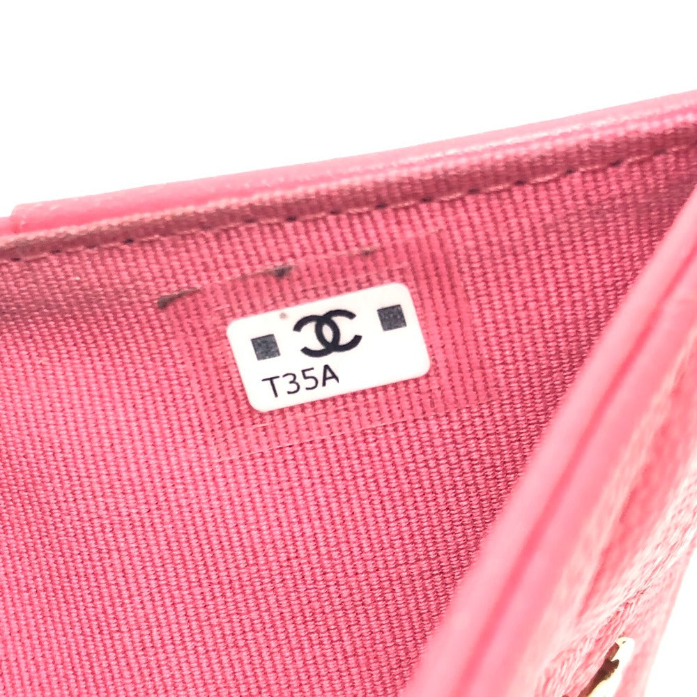 CHANEL Folded wallet AP3178 Caviar skin pink Matrasse Small flap wallet