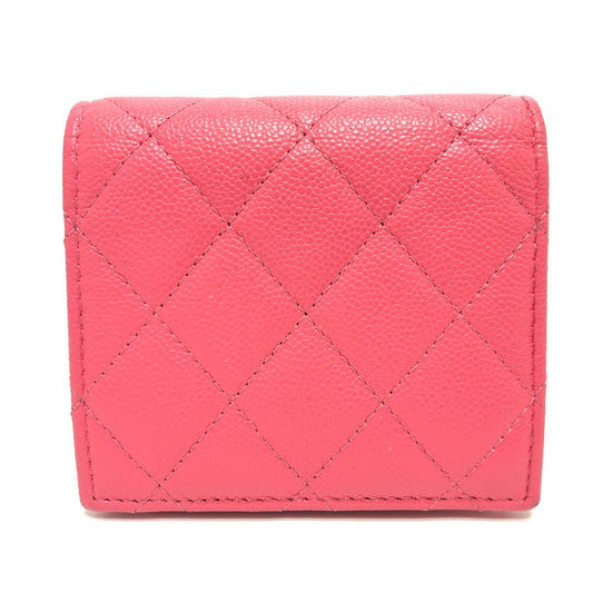 CHANEL Folded wallet AP3178 Caviar skin pink Matrasse Small flap wallet