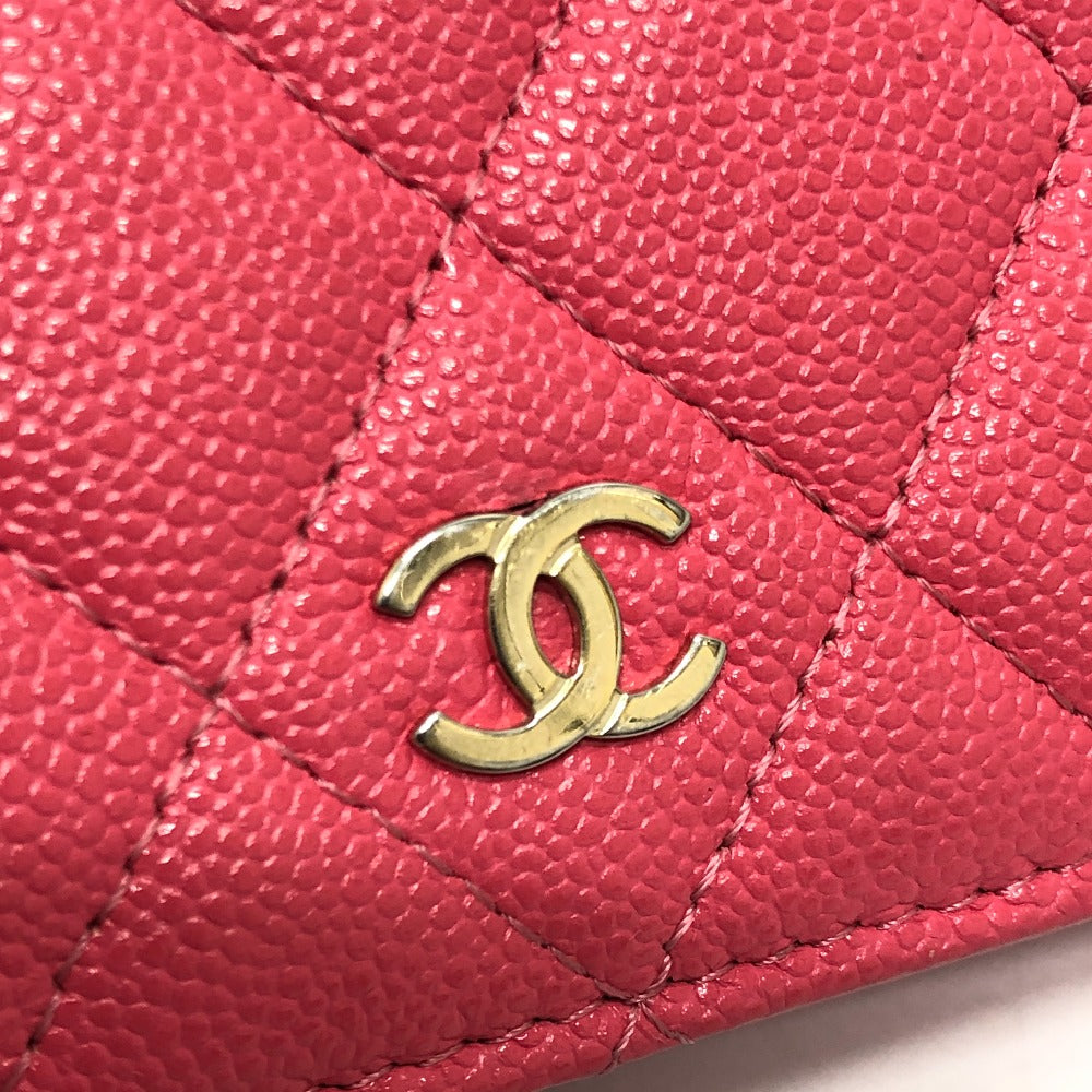 CHANEL Folded wallet AP3178 Caviar skin pink Matrasse Small flap wallet