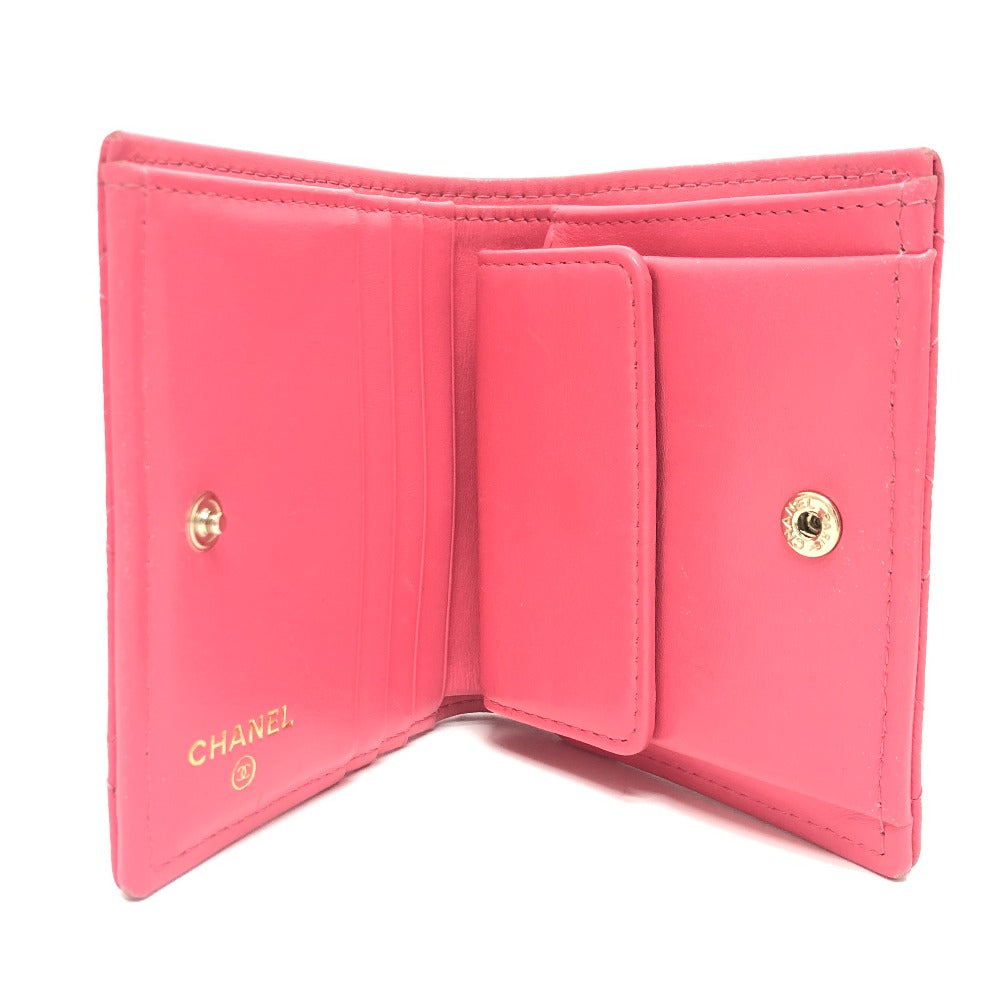 CHANEL Folded wallet AP3178 Caviar skin pink Matrasse Small flap wallet