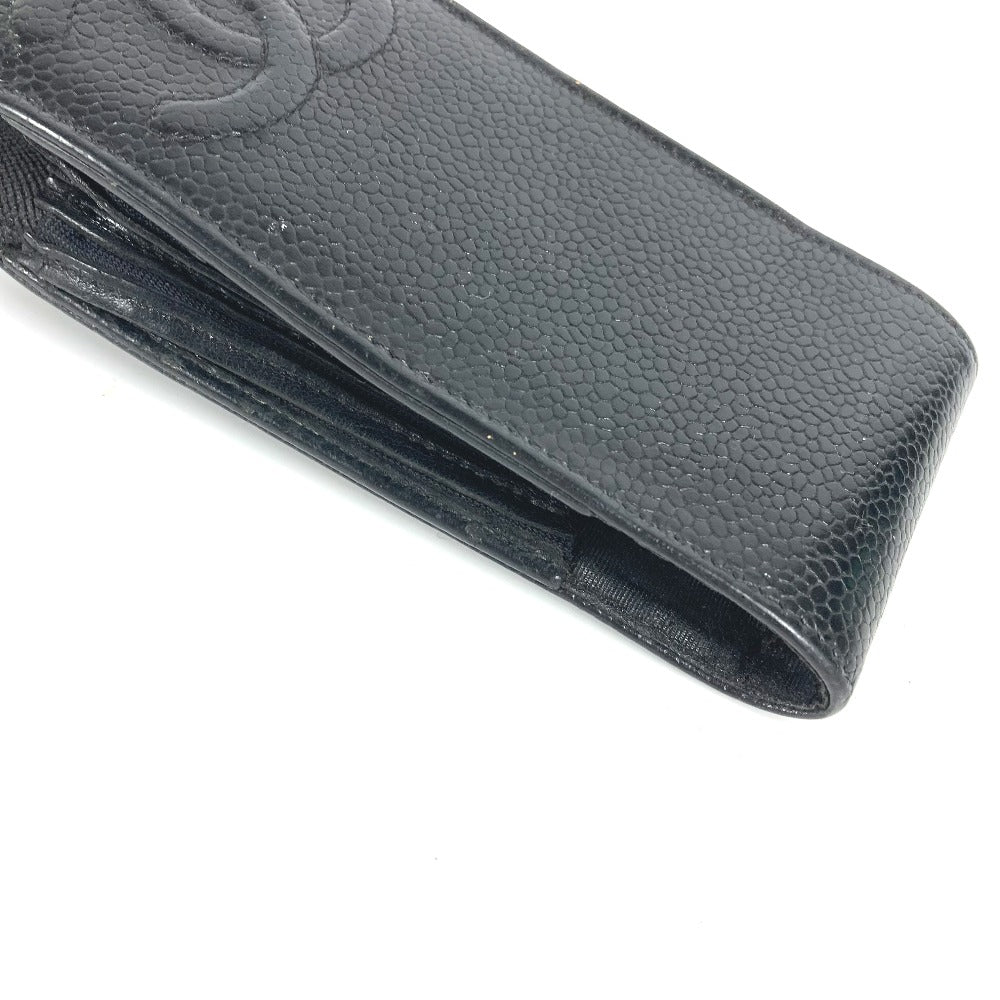 CHANEL Pouch Caviar skin black vintage CC COCO Mark Women Used Authentic