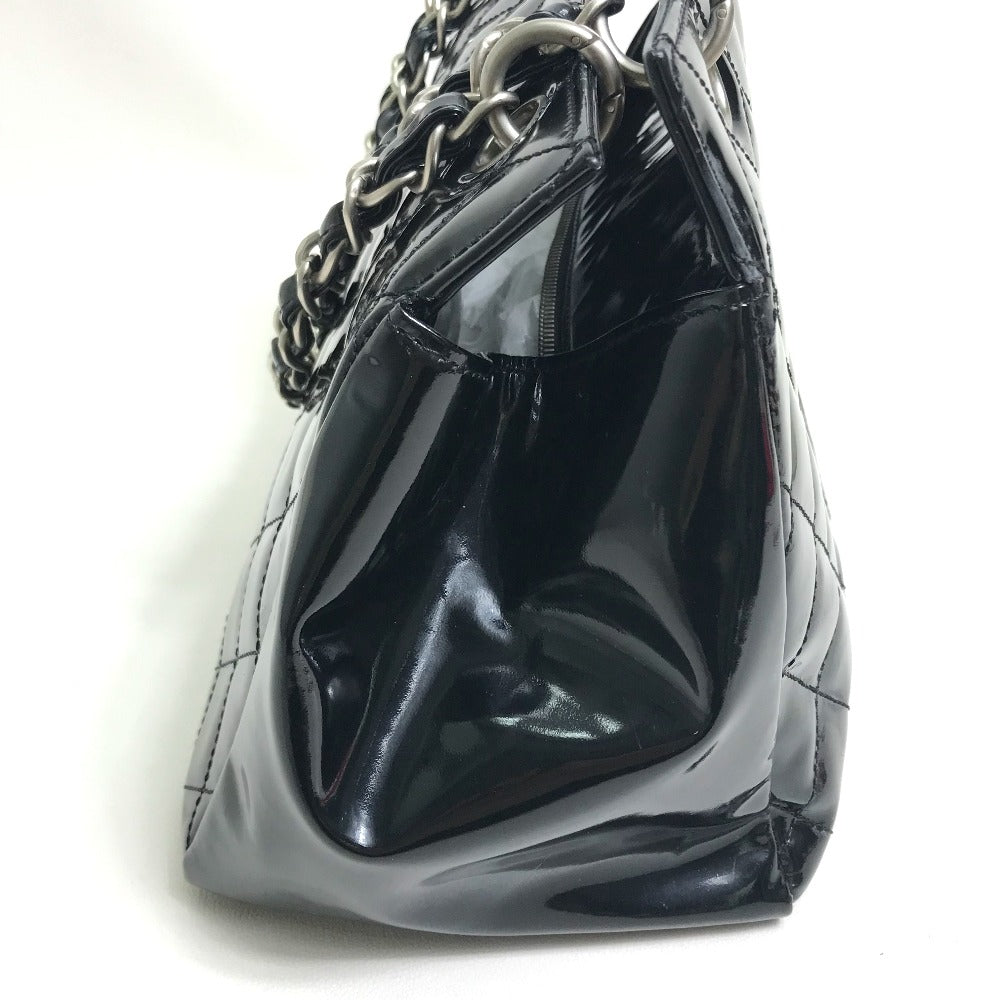 CHANEL Handbag enamel black Tote Bag CC COCO Mark Women Used Authentic