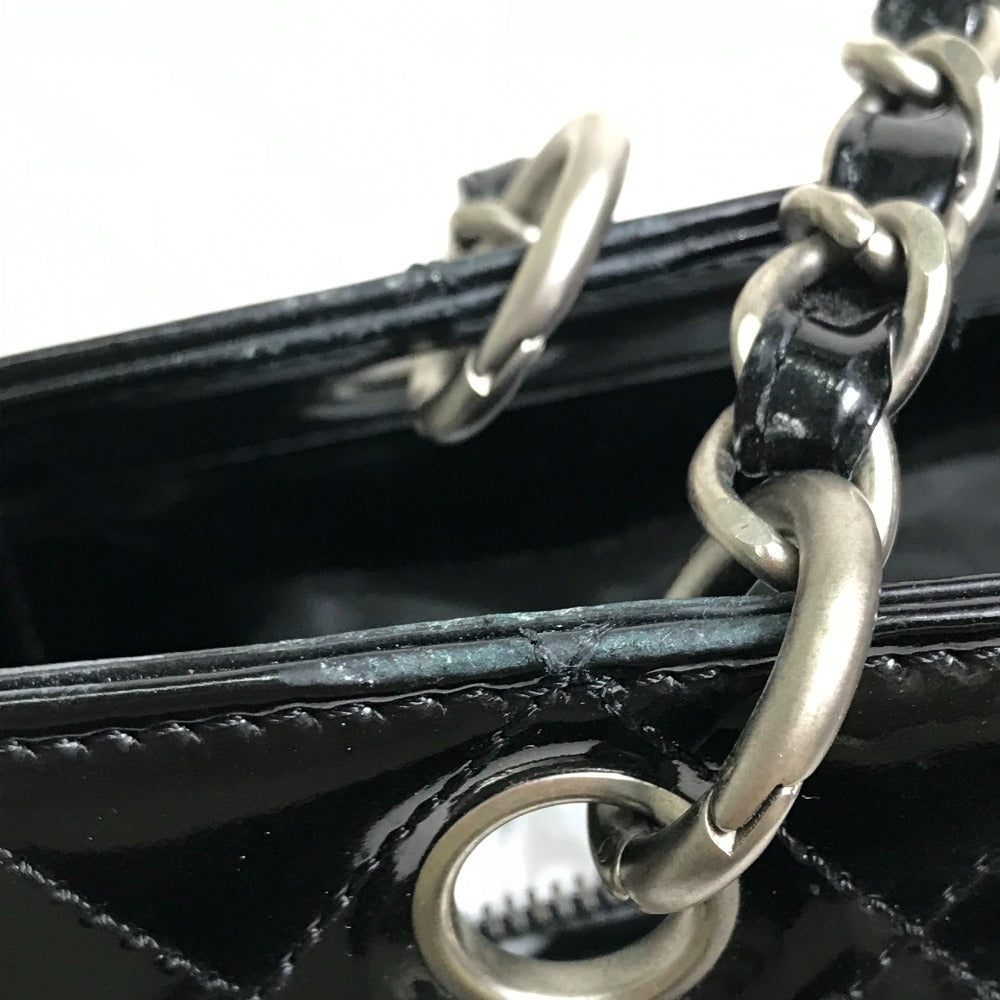 CHANEL Handbag enamel black Tote Bag CC COCO Mark Women Used Authentic