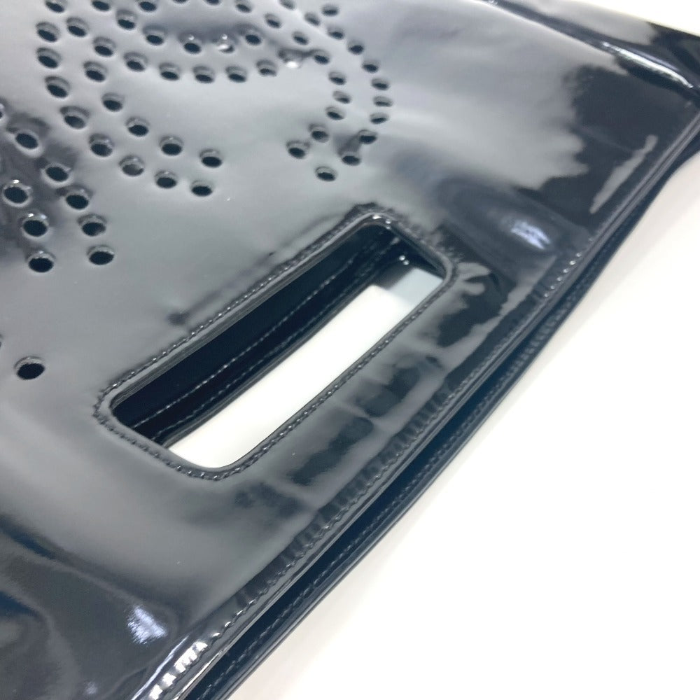 CHANEL Handbag enamel black Punching logo Triple Coco CC COCO Mark Women Used Authentic