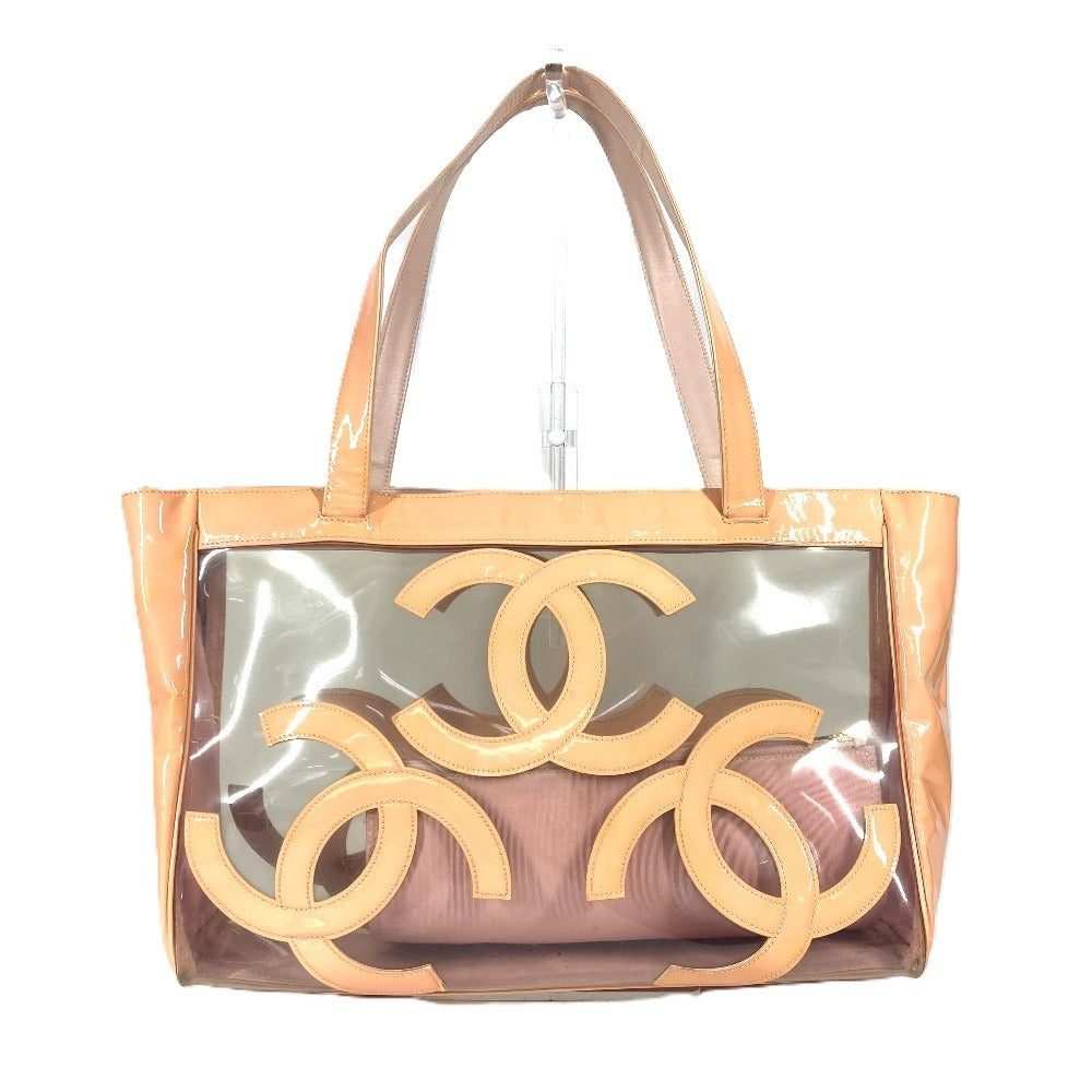 CHANEL Shoulder Bag Plastics pink Tote Bag shoulder bag Triple Coco CC COCO Mark Women Used Authentic