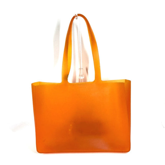 CHANEL Shoulder Bag rubber Orange logo big size