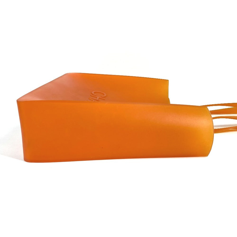 CHANEL Shoulder Bag rubber Orange logo big size
