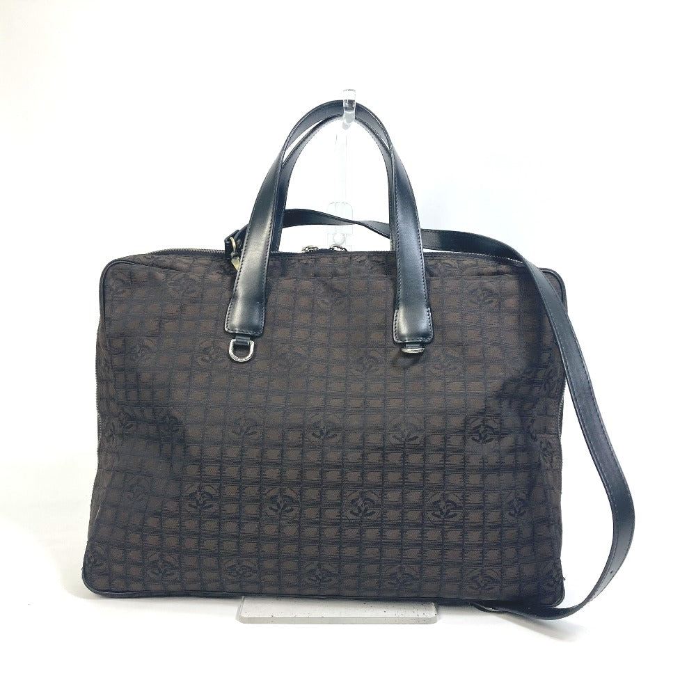 CHANEL Business bag Nylon, Leather Brown New travel line Handbag Women Used Authentic