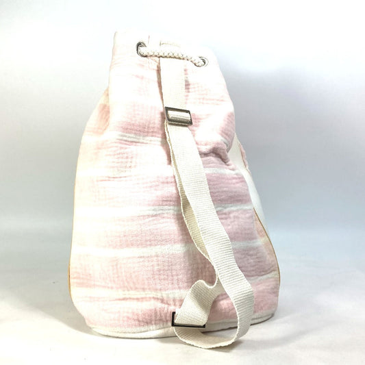 CHANEL Shoulder Bag cotton pink beach bag shoulder CC COCO Mark Border Pile