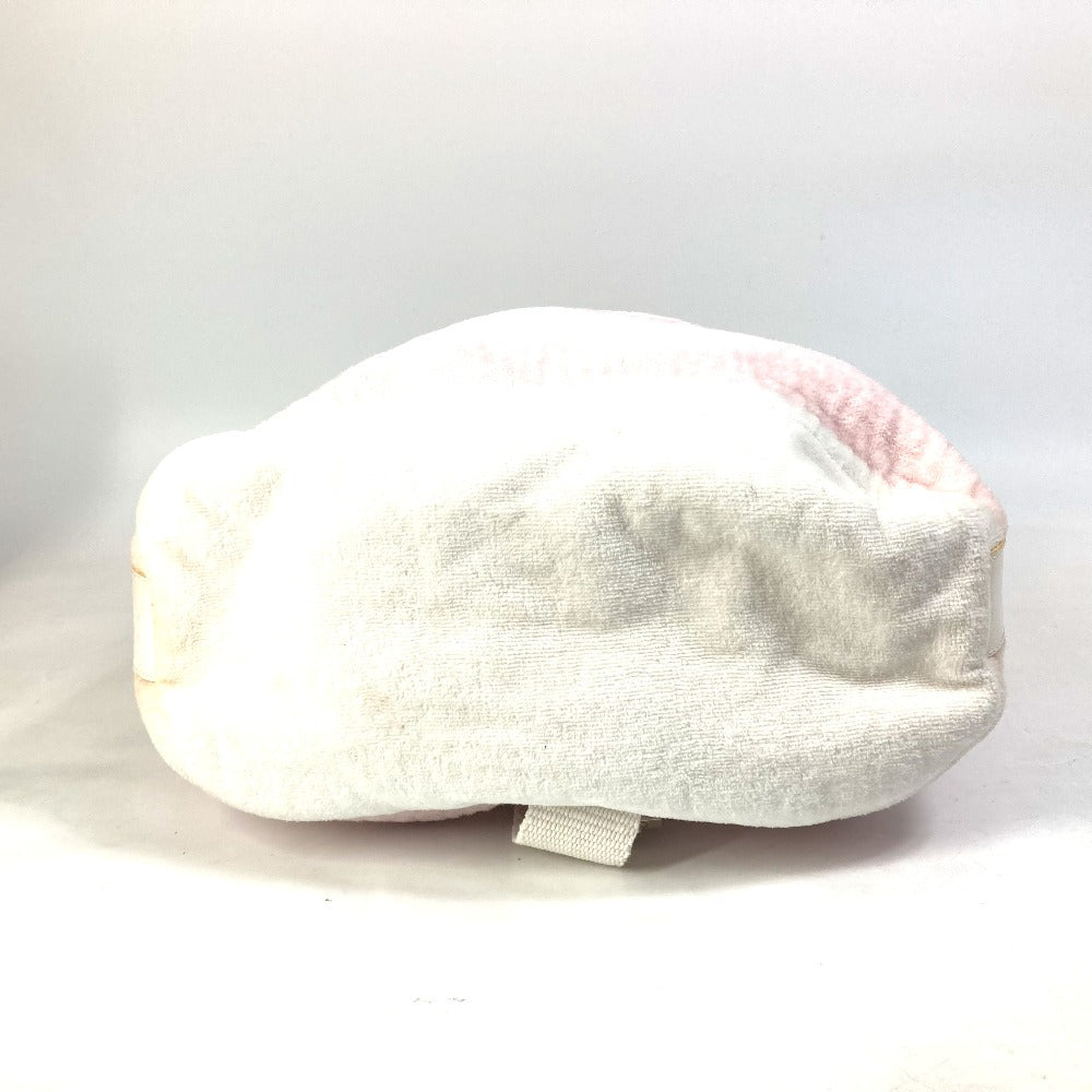 CHANEL Shoulder Bag cotton pink beach bag shoulder CC COCO Mark Border Pile