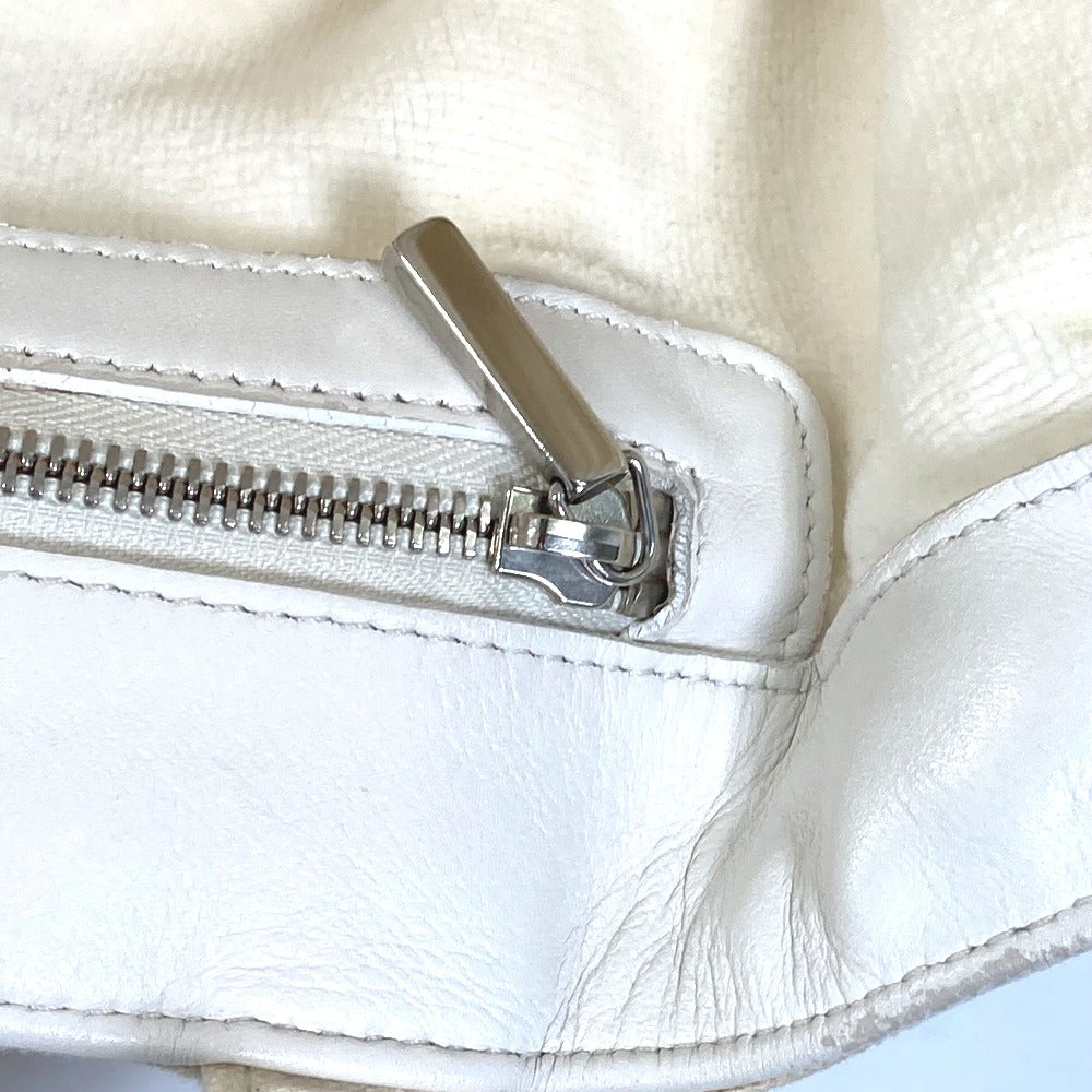 CHANEL Tote Bag Cotton leather white beach bag pile CC COCO Mark Women Used Authentic