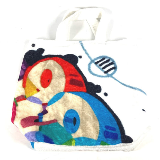 CHANEL Tote Bag pile white Beach bag logo Women Used Authentic