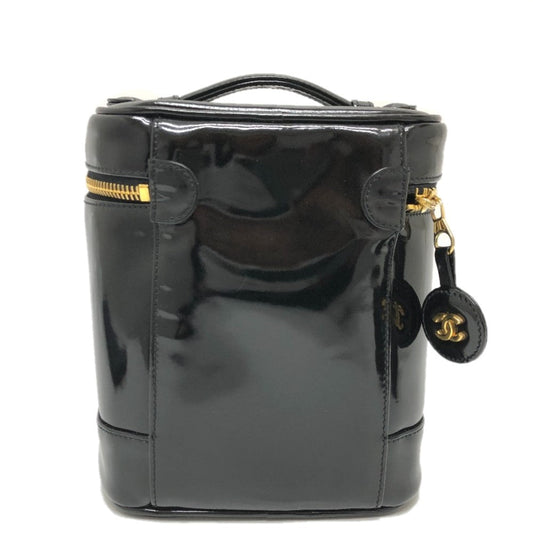 CHANEL Handbag A01998 enamel black CCCOCO Mark Cosmetics Pouch Women Used Authentic