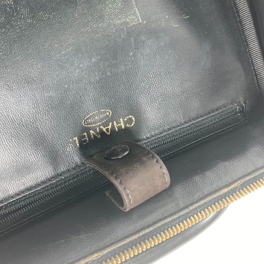 CHANEL Vanity bag enamel black vintage CC COCO Mark Women Used Authentic