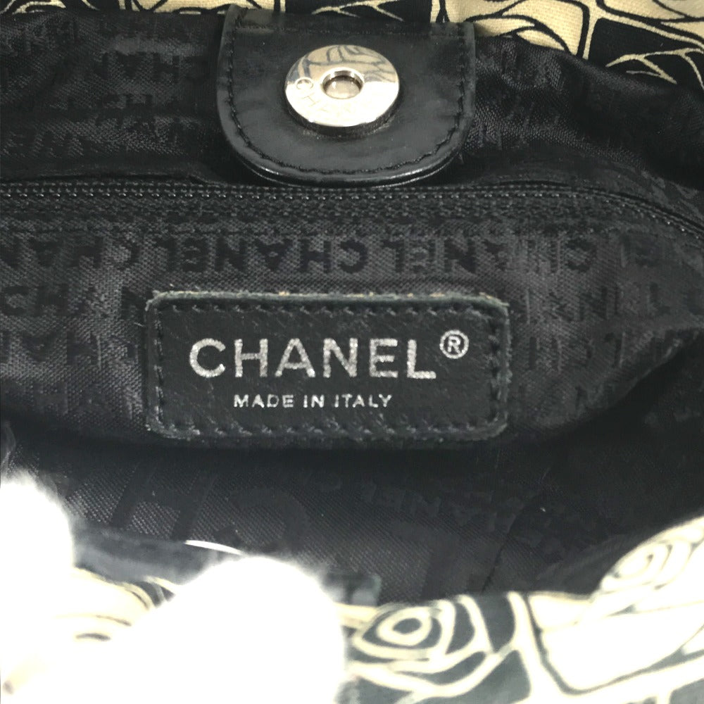 CHANEL Shoulder Bag canvas black Coco ball Camellia CC COCO Mark