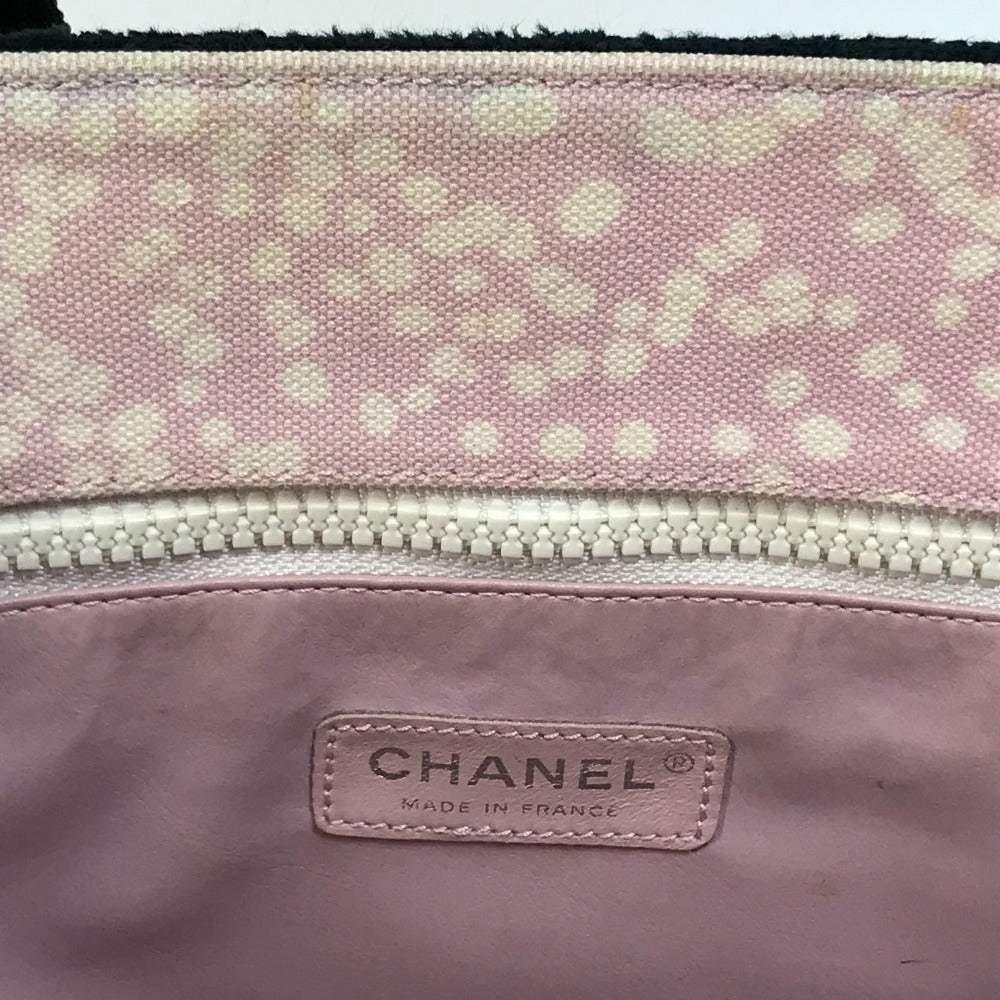 CHANEL Tote Bag canvas Light pink x black COCO Mark Women Used Authentic