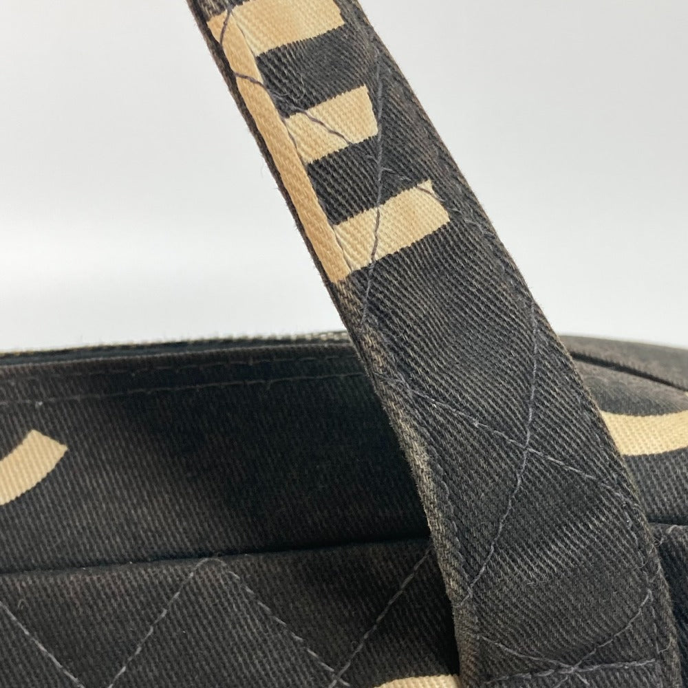 CHANEL Handbag canvas black All-over logo Women Used Authentic