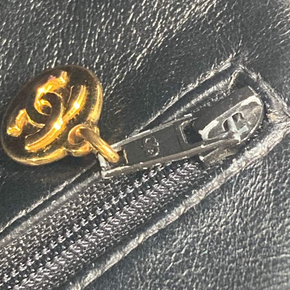 CHANEL Handbag canvas black All-over logo Women Used Authentic