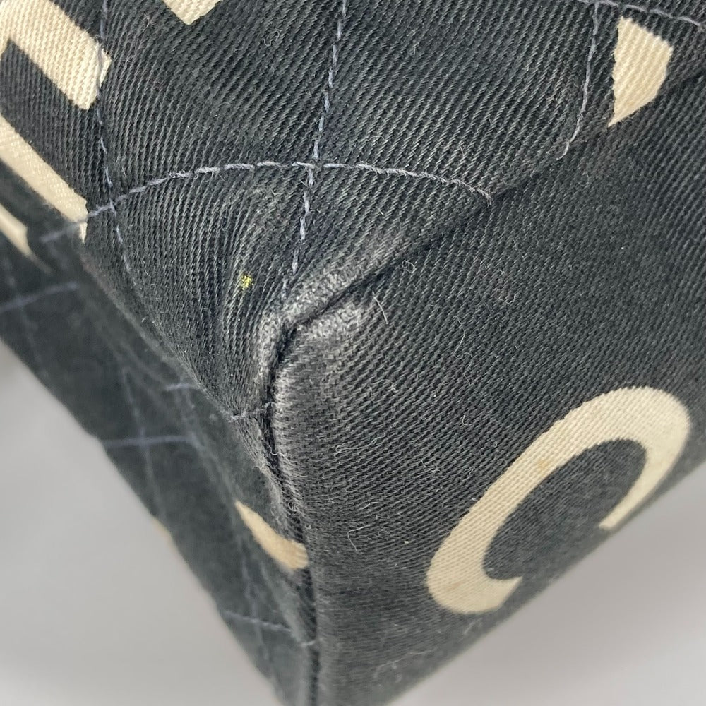 CHANEL Handbag canvas black All-over logo Women Used Authentic