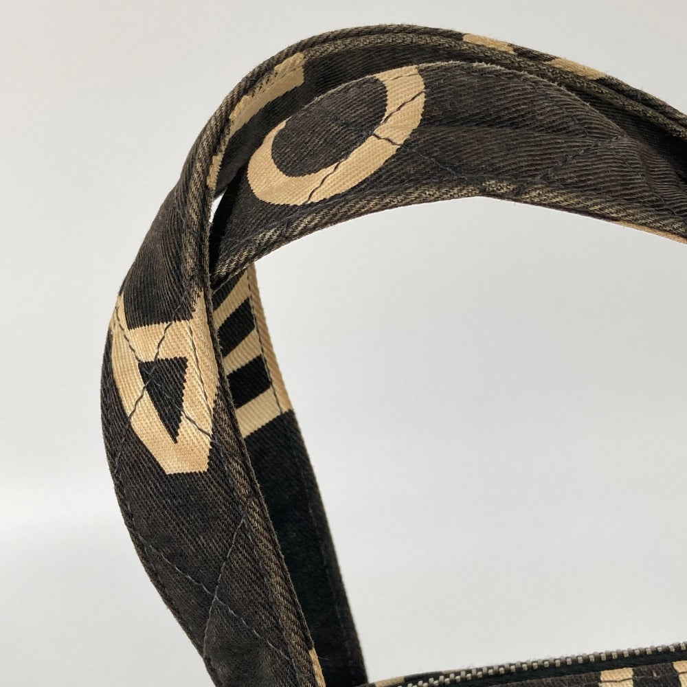 CHANEL Handbag canvas black All-over logo Women Used Authentic