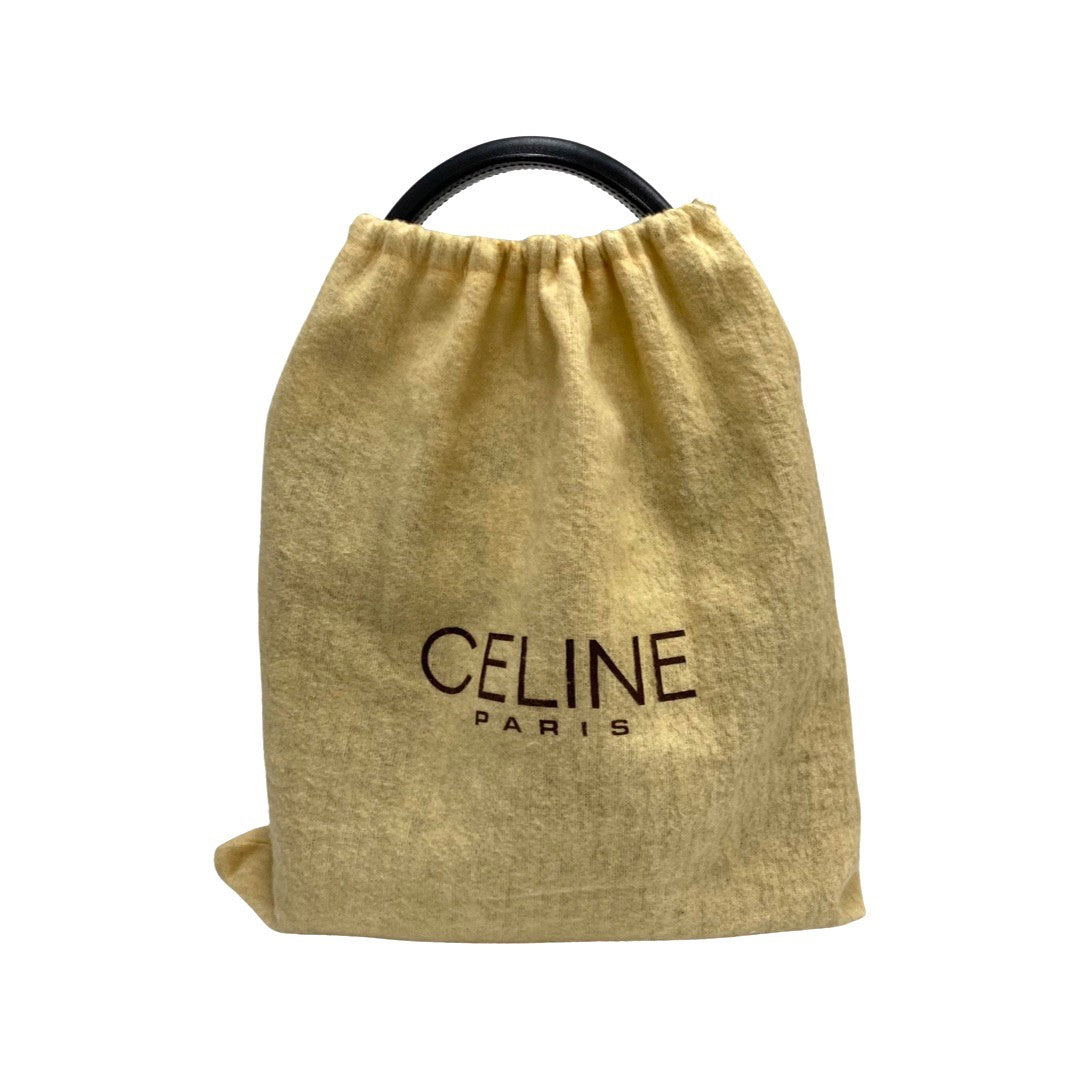 CELINE Shoulder Bag Calfskin Navy Women Used Authentic