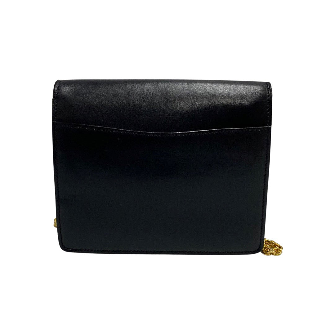 CELINE Shoulder Bag Calfskin, Leather Navy Star Ball Metal Women Used Authentic