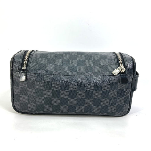LOUIS VUITTON Pouch N47625 Damier Grafitto Canvas black Damier Grafitte C Cracking pouch mens Used Authentic