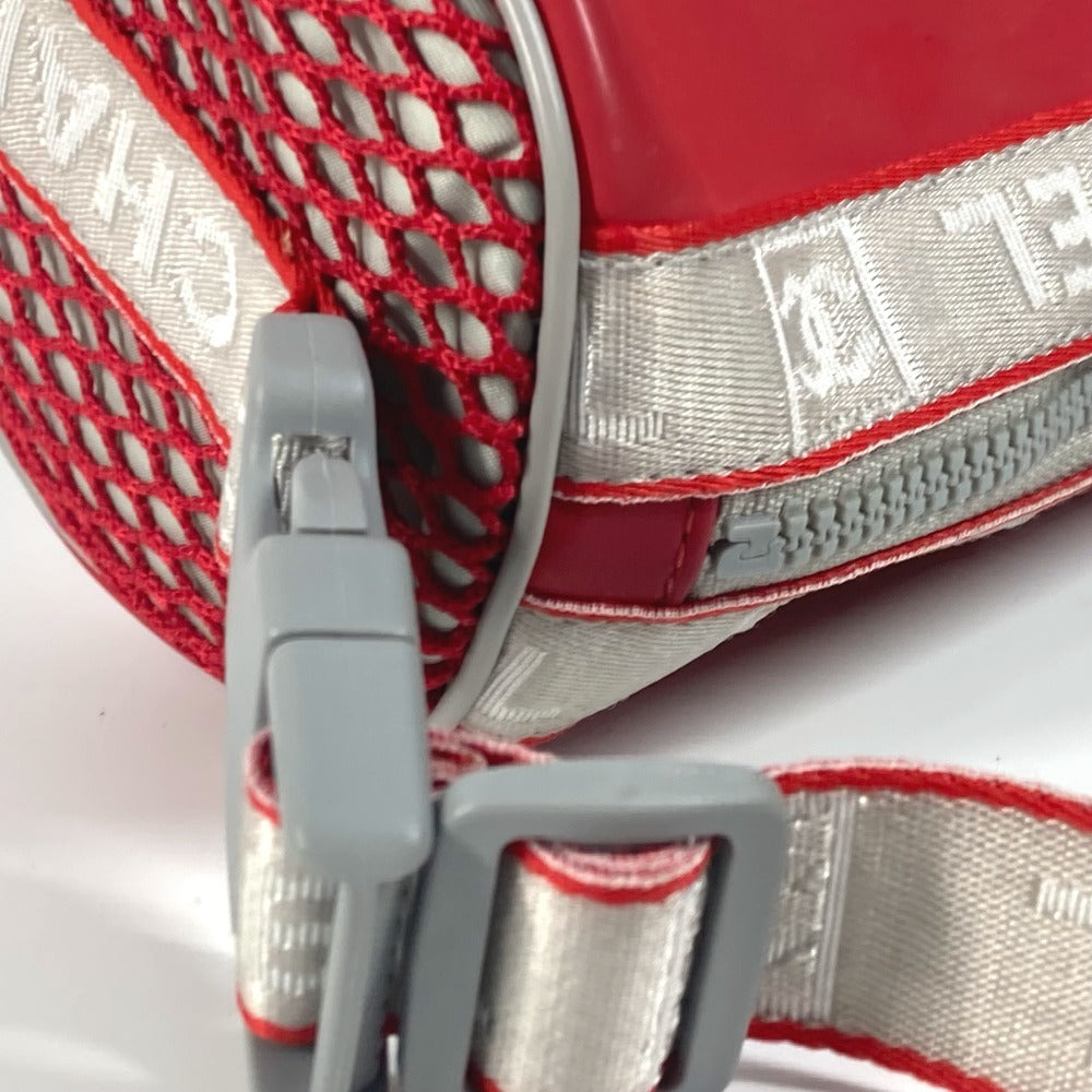 CHANEL Handbag rubber Red Sports Bicolor logo Women Used Authentic