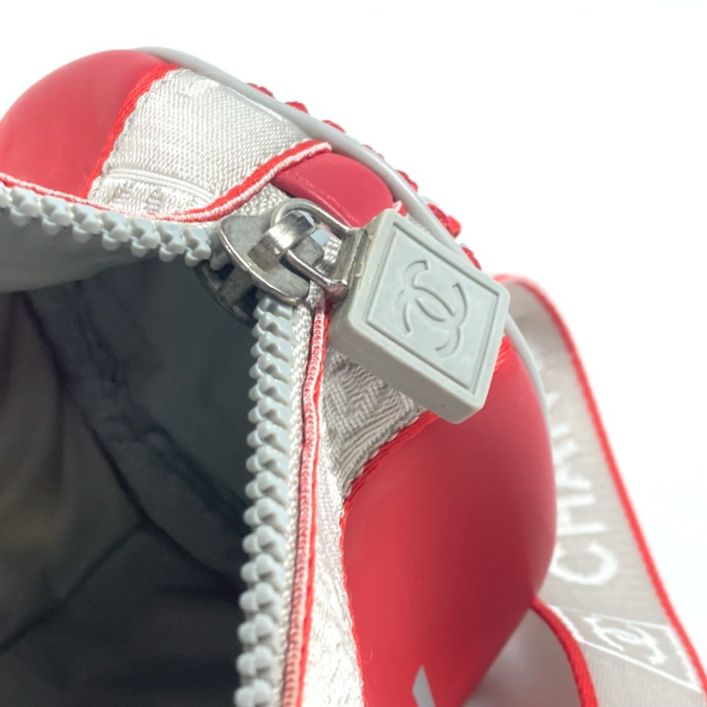 CHANEL Handbag rubber Red Sports Bicolor logo Women Used Authentic