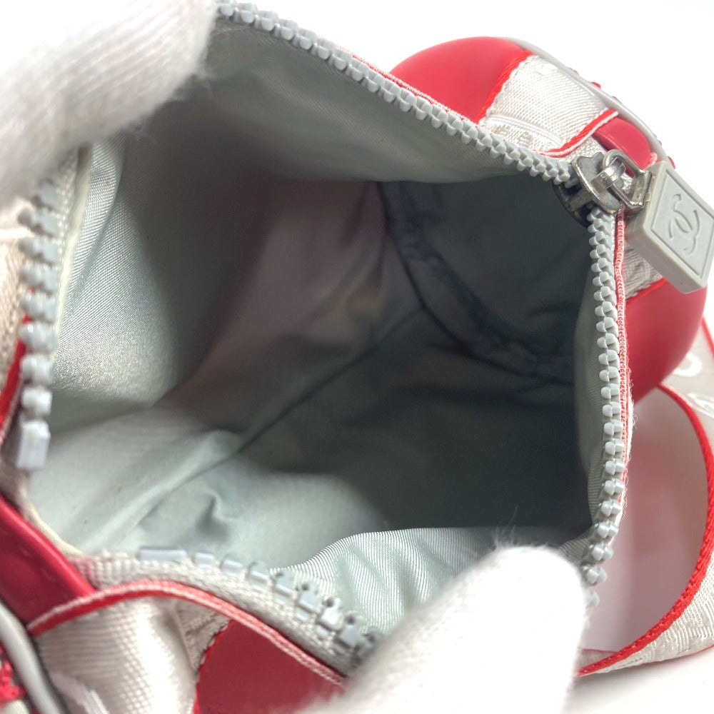 CHANEL Handbag rubber Red Sports Bicolor logo Women Used Authentic