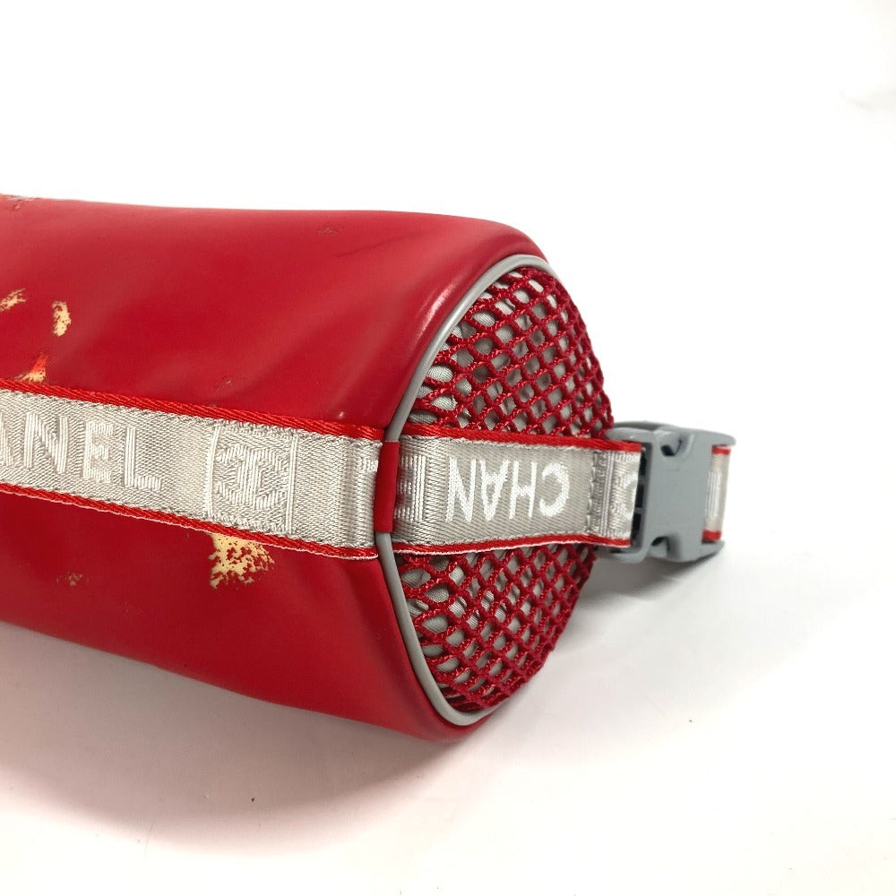 CHANEL Handbag rubber Red Sports Bicolor logo Women Used Authentic