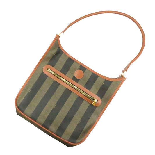 FENDI Handbag PVC Brown Pekan Women Used Authentic