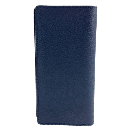 LOUIS VUITTON Long Wallet Purse M58818 leather Navy Long Wallet Purse Taurillon Clemence Leather Portefeuille Braza mens Used Authentic