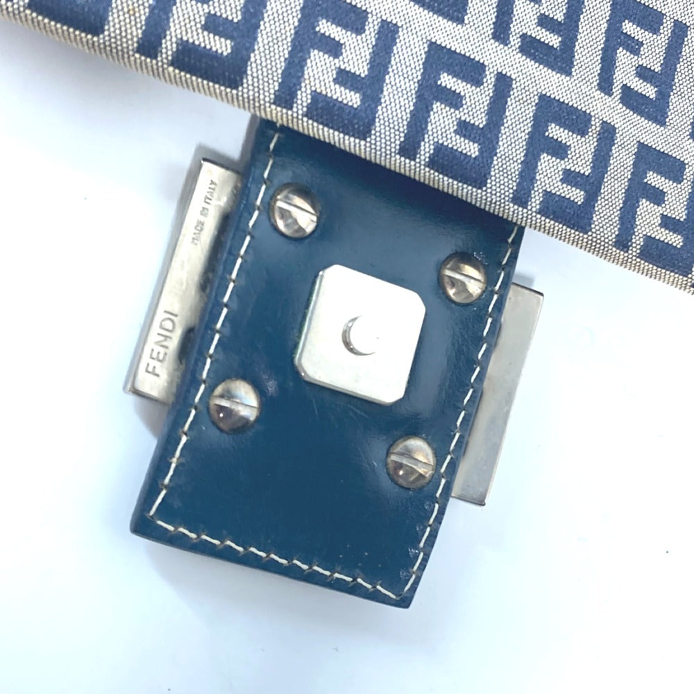 FENDI Shoulder Bag Canvas / leather Navy shoulder bag Mamma Bucket Women Used Authentic