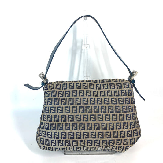 FENDI Shoulder Bag Canvas / leather Navy shoulder bag Mamma Bucket Women Used Authentic