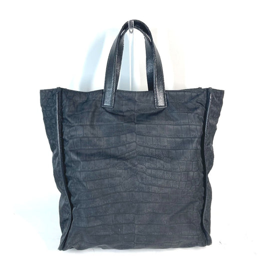 FENDI Tote Bag 7VA367 Nylon / leather black logo mens Used Authentic