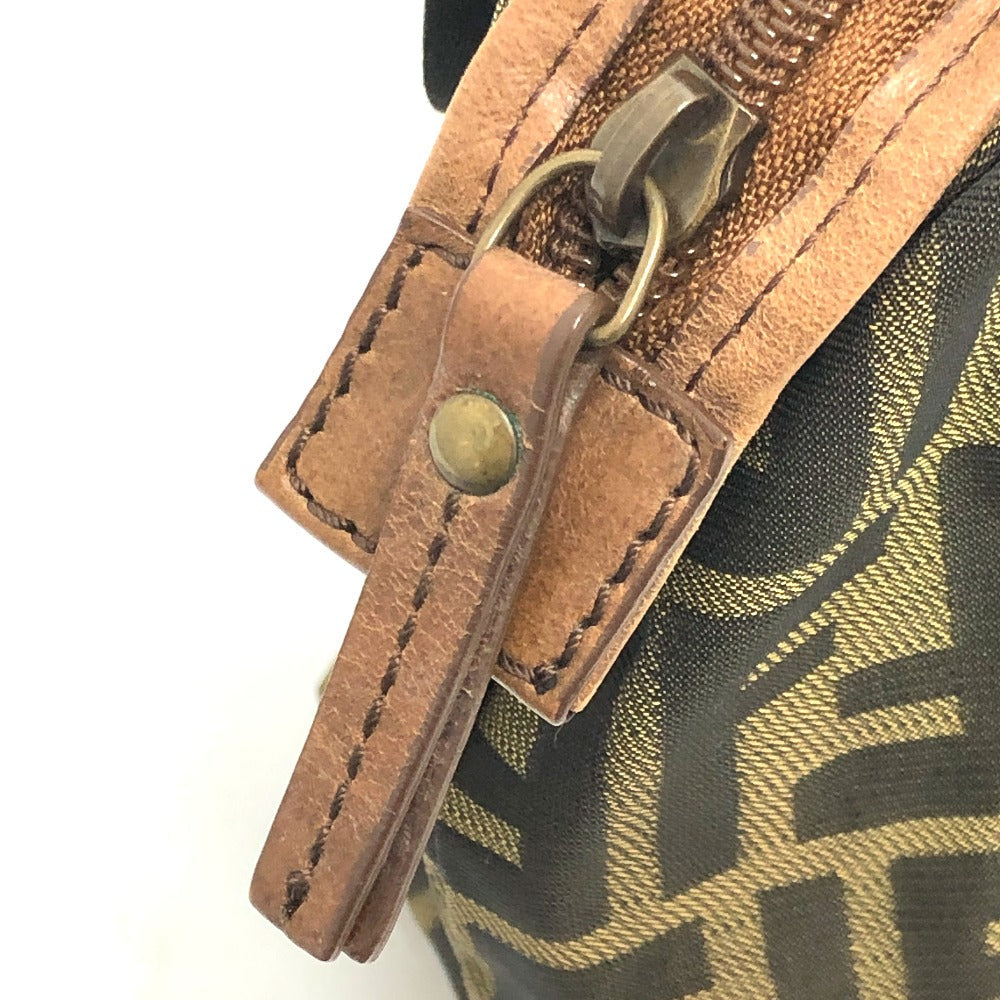 FENDI Handbag 7VS078 canvas Brown FF logo Zucca Women Used Authentic